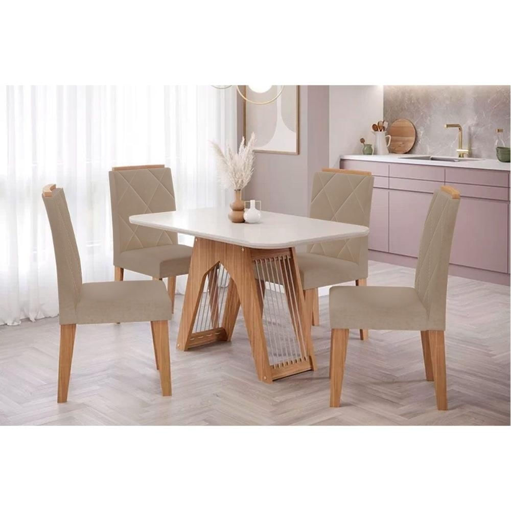 Mesa Sala Carol 130 + 4 Cad Fernanda Madeirado Cimol