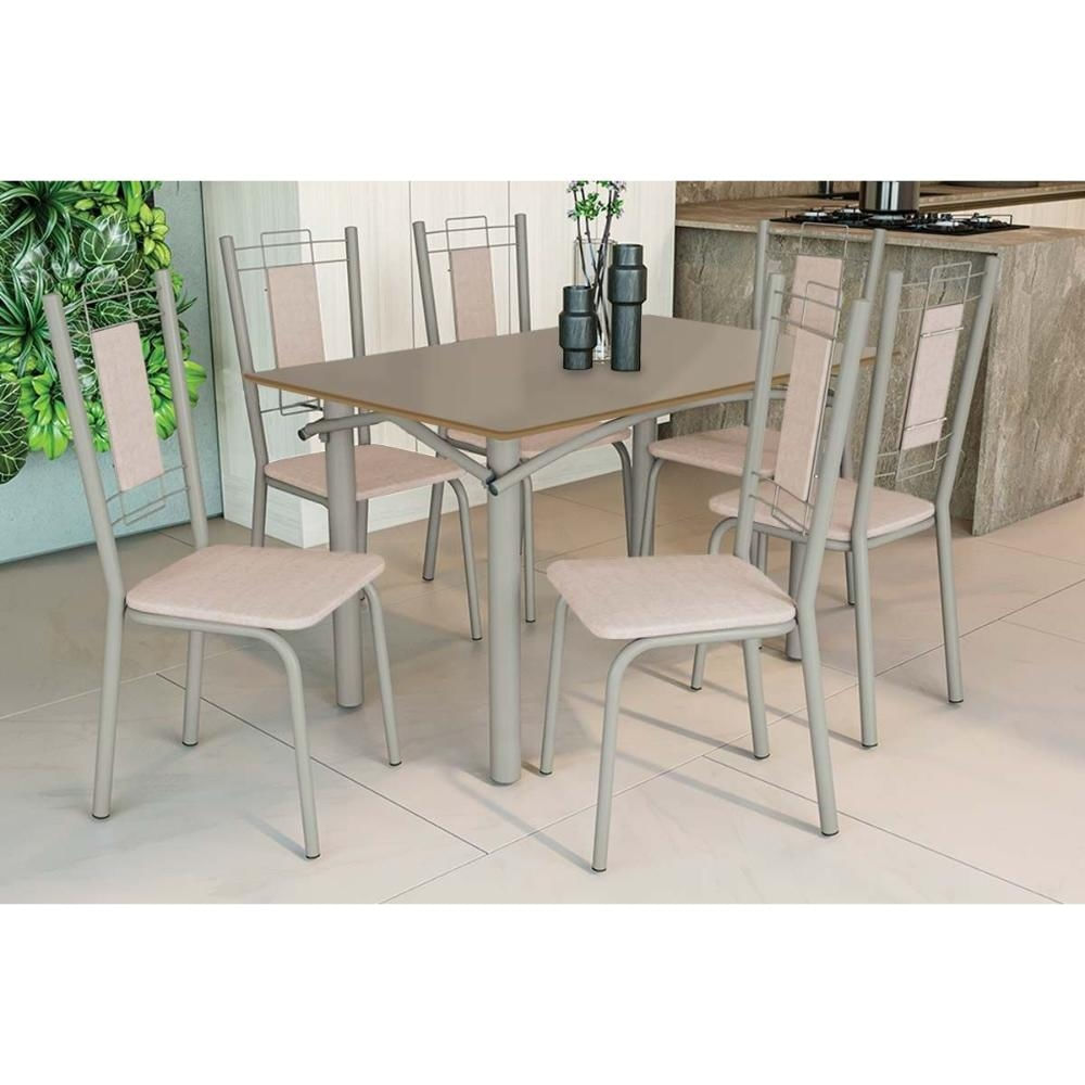 Mesa Sala Elba 120 + 6 Cad Florença Niquel Kappesberg