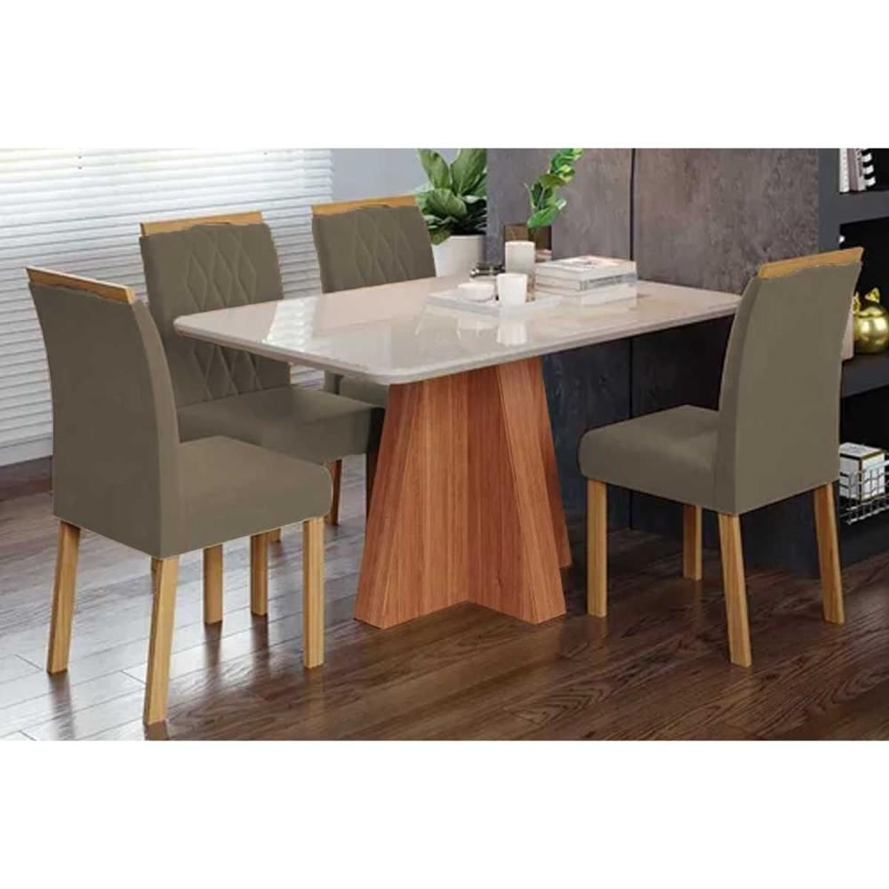 Mesa Cozinha Maitê 130 + 4 Cad Juliana Cinamomo Cimol