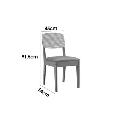 Mesa Sala Londrina 180 + 6 Cad Havana Natura/Creme Rufato