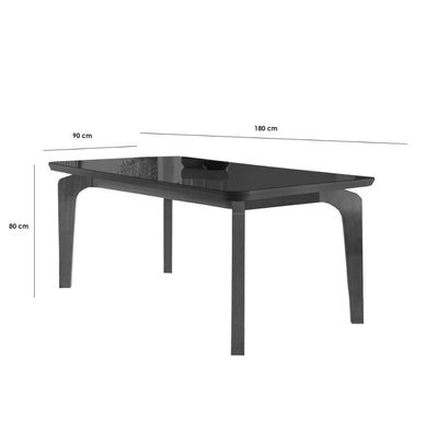 Mesa Sala Londrina 180 + 6 Cad Havana Natura/Creme Rufato