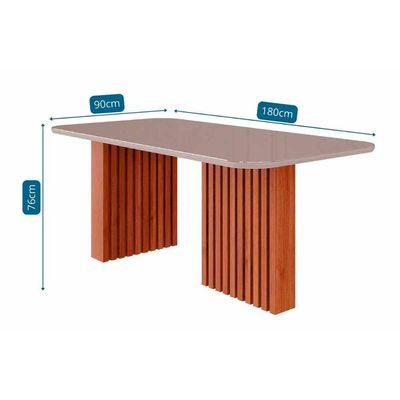 Mesa Cozinha Ester 180 + 6 Cad Clarice Cinamomo/Bege Cimol