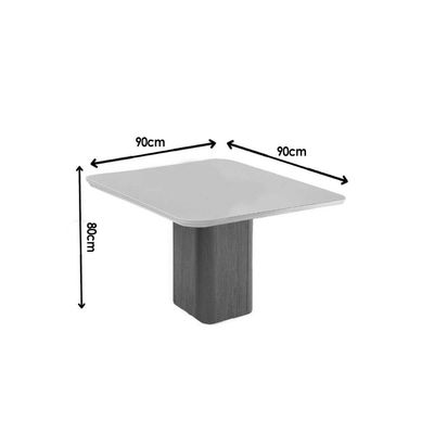 Mesa Sala Maldivas 90 + 4 Cad Havana Natura/Creme Rufato