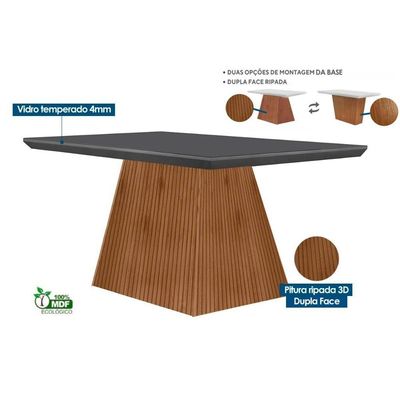 Mesa Cozinha Luna + 4 Cad Amsterdã Capuccino Rufato