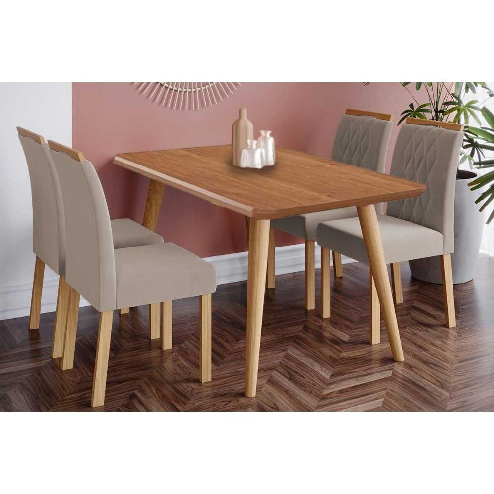 Mesa Sala Adele 130 + 4 Cad Juliana Cinamomo Cimol