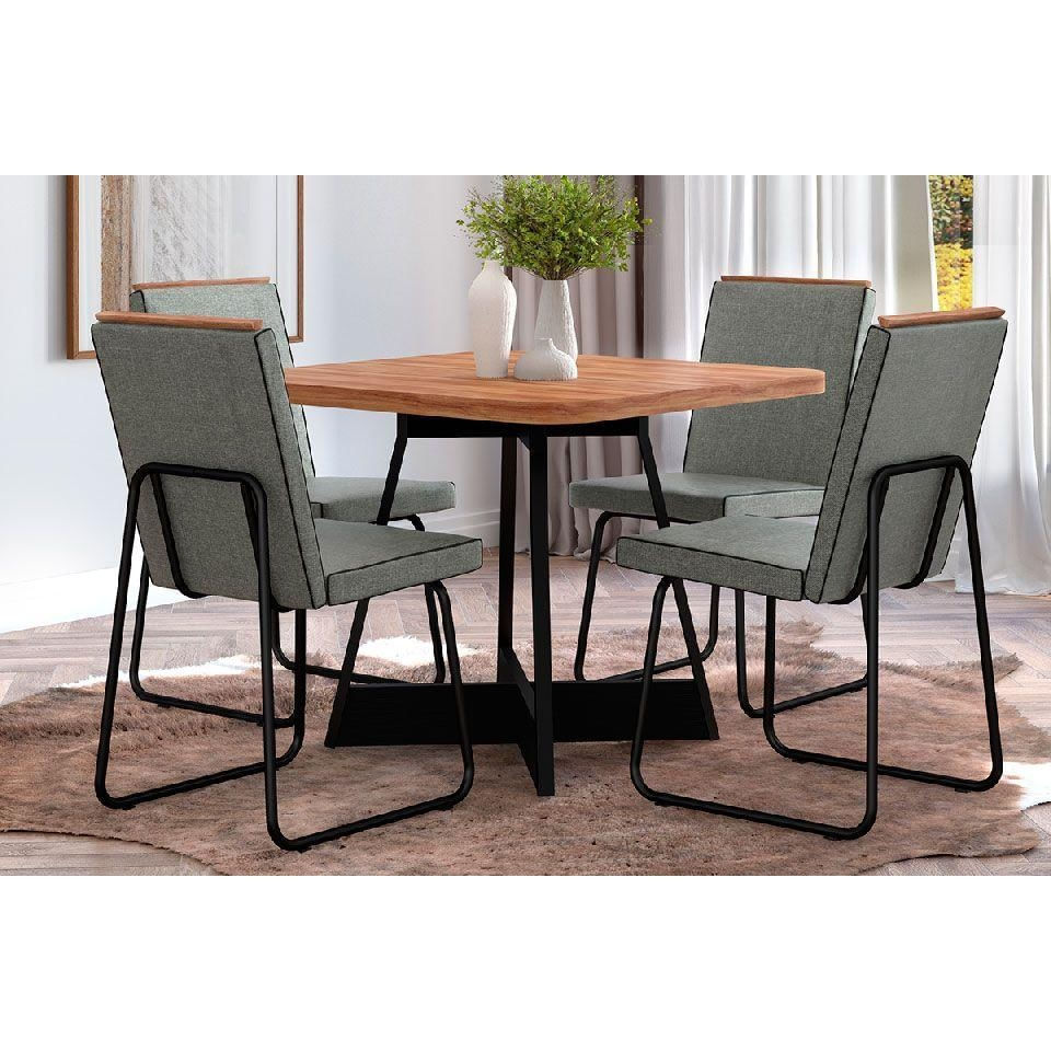 Mesa Sala Átria 90 + 4 Cad Lira Preto Carraro