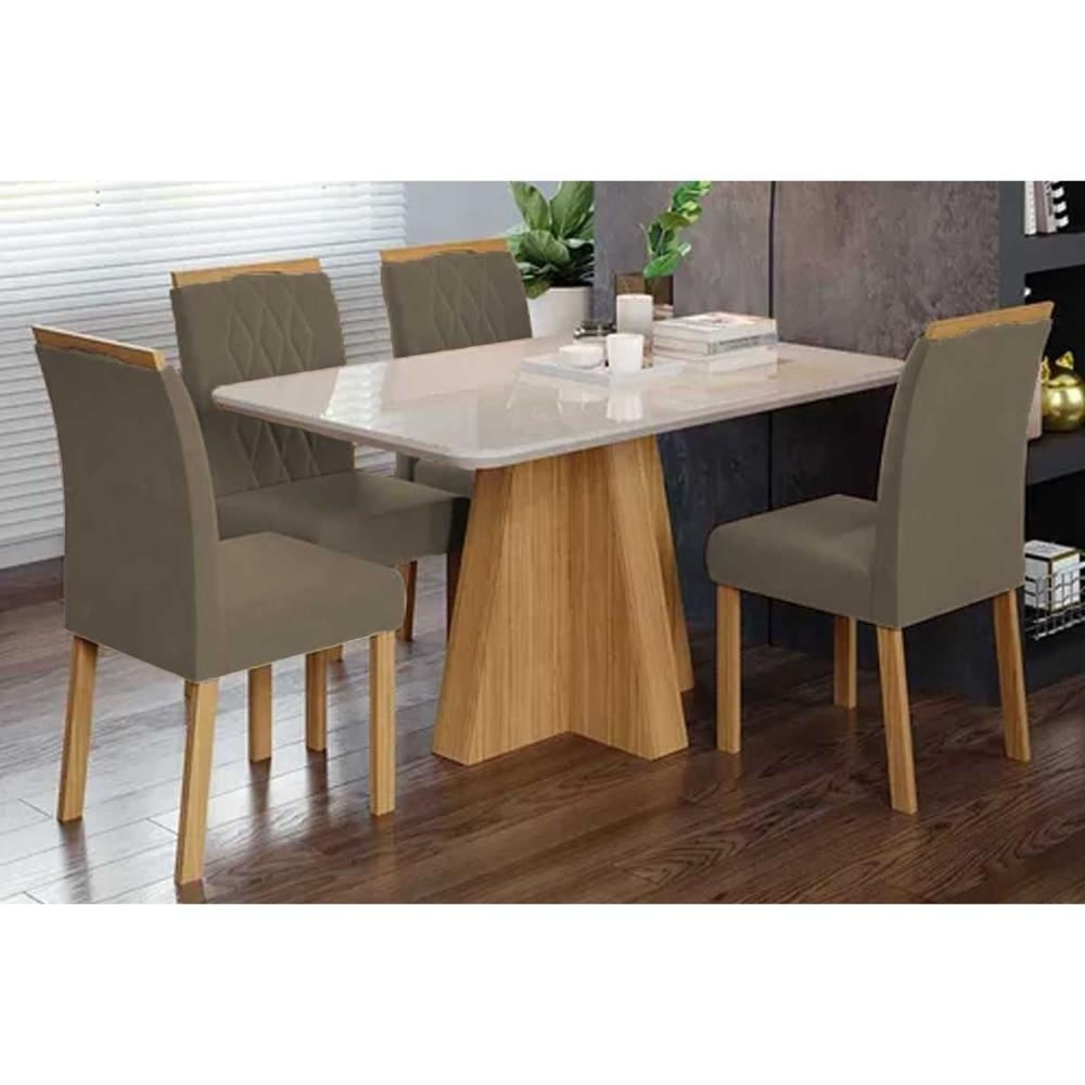 Mesa Sala Maitê 130 + 4 Cad Juliana Nature/Capucci Cimol