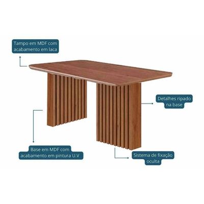 Mesa Cozinha Ester 180 + 6 Cad Fernanda Cinamomo Cimol