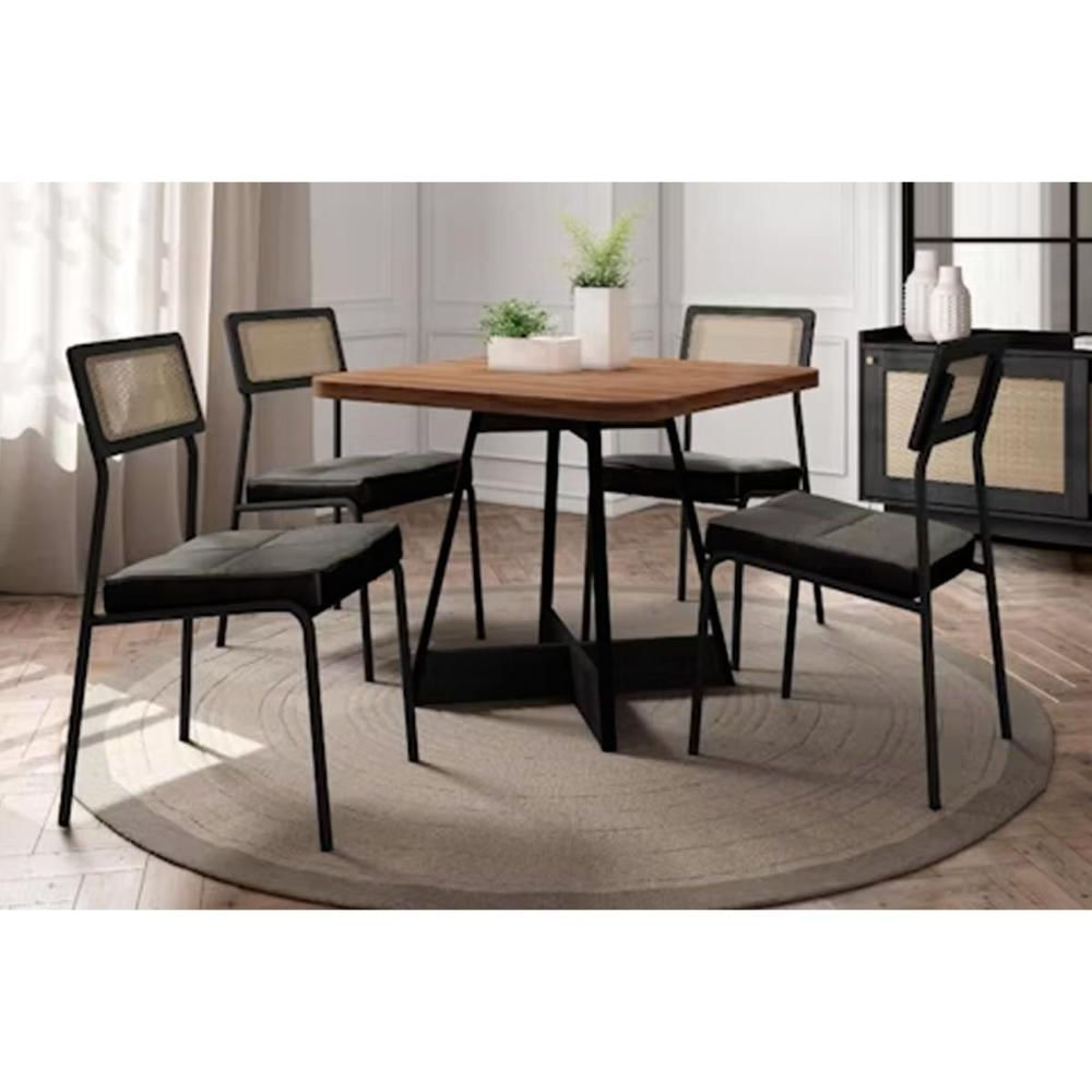 Mesa Sala Átria 90 + 4 Cad Lux Preto Carraro