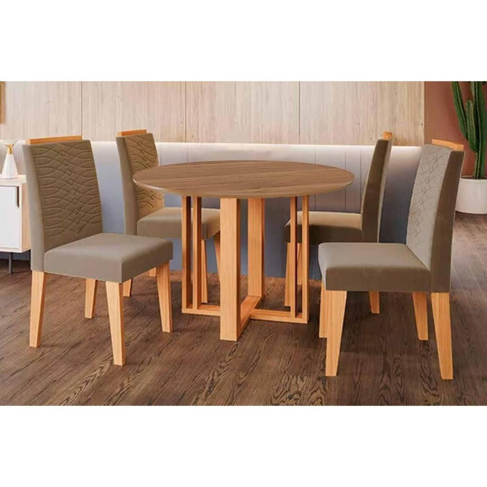 Mesa Cozinha Flora 109 + 4 Cad Clarice Cinamomo Cimol