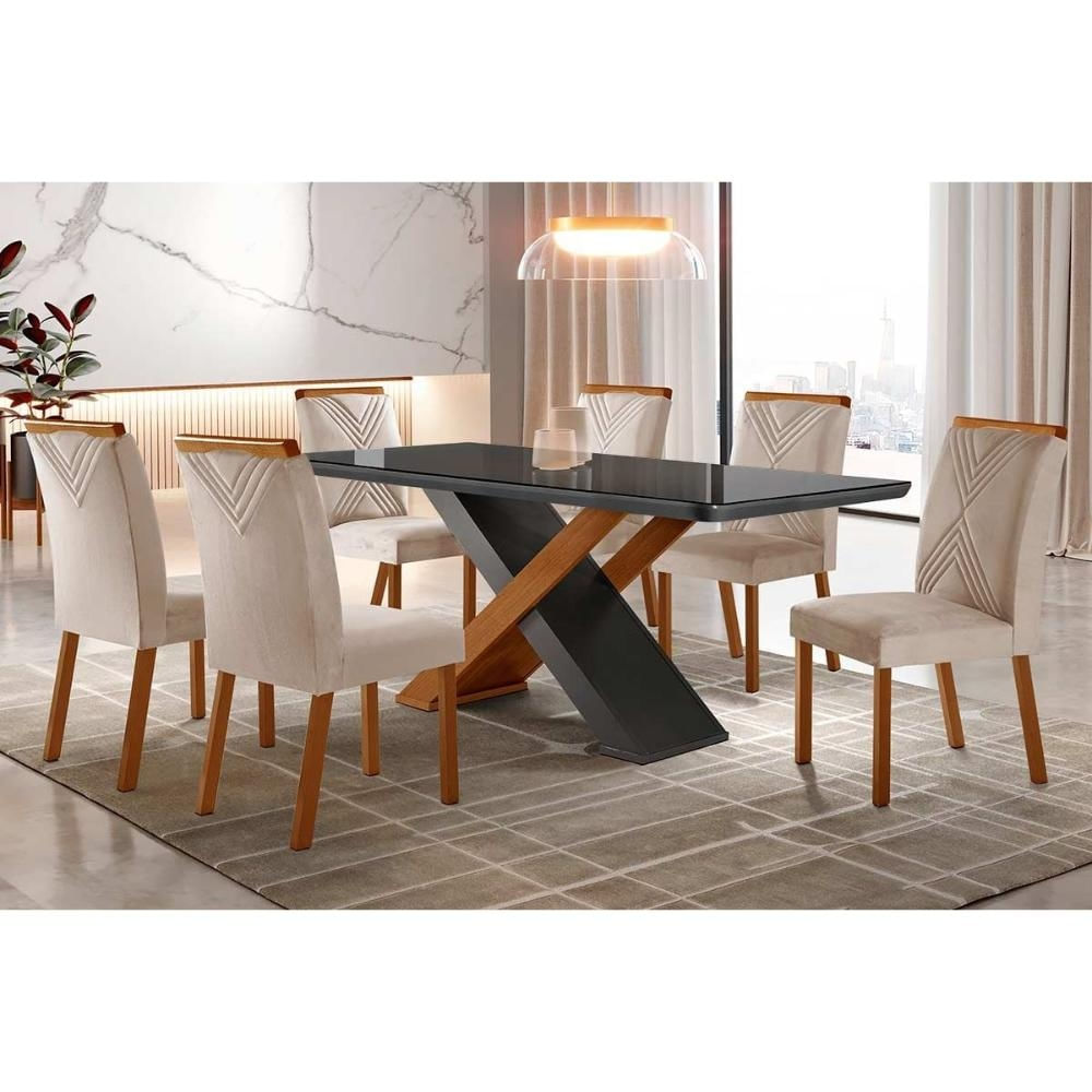 Sala Jantar Mesa Imperatriz + 6 Cad Amsterdã Capuccin Rufato