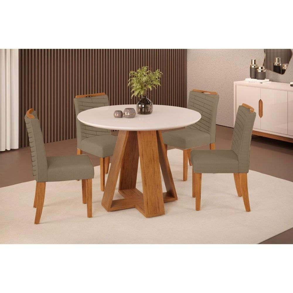 Mesa Cozinha Celeste 103 + 4 Cad Lia Freijo DJ Móveis