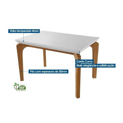 Mesa Sala Londrina 120 + 4 Cad Londrina Capuccino Rufato