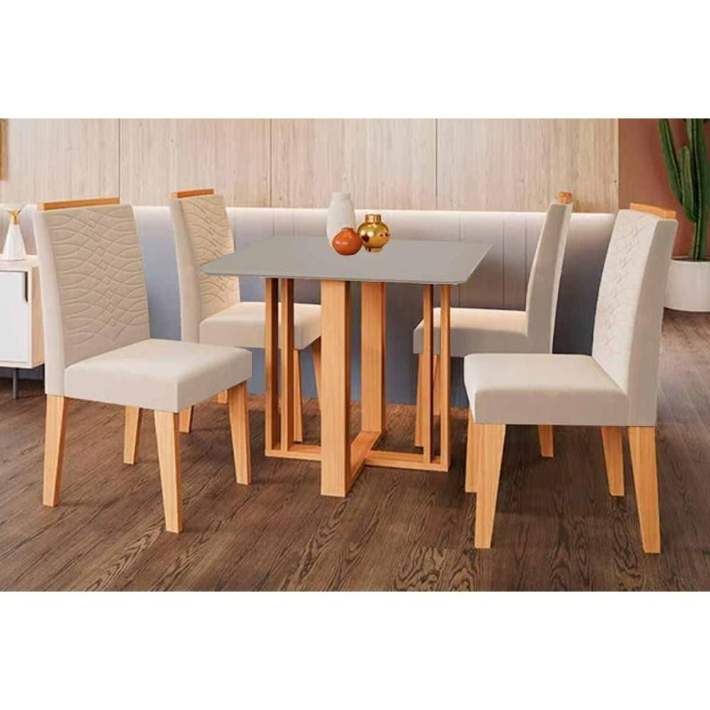 Mesa Cozinha Flora 95 + 4 Cad Clarice Cinamomo Cimol