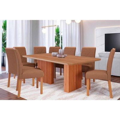 Mesa Cozinha Ester 210 + 8 Cad Fernanda Cinamomo Cimol