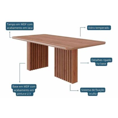 Mesa Cozinha Ester 210 + 8 Cad Fernanda Cinamomo Cimol