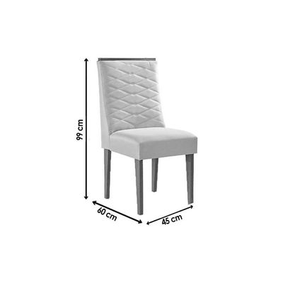 Mesa Cozinha Pietá 120 + 4 Cad Maldivas Natura/Marrom Rufato
