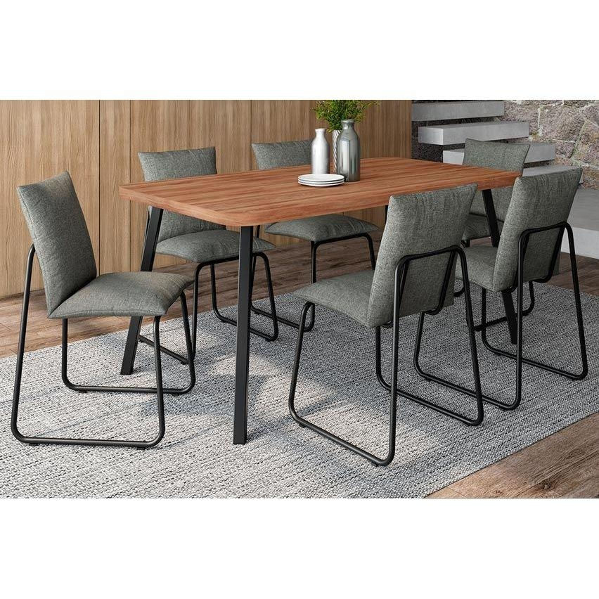 Mesa Cozinha Stellar 160 + 6 Cad Soft Preto Carraro