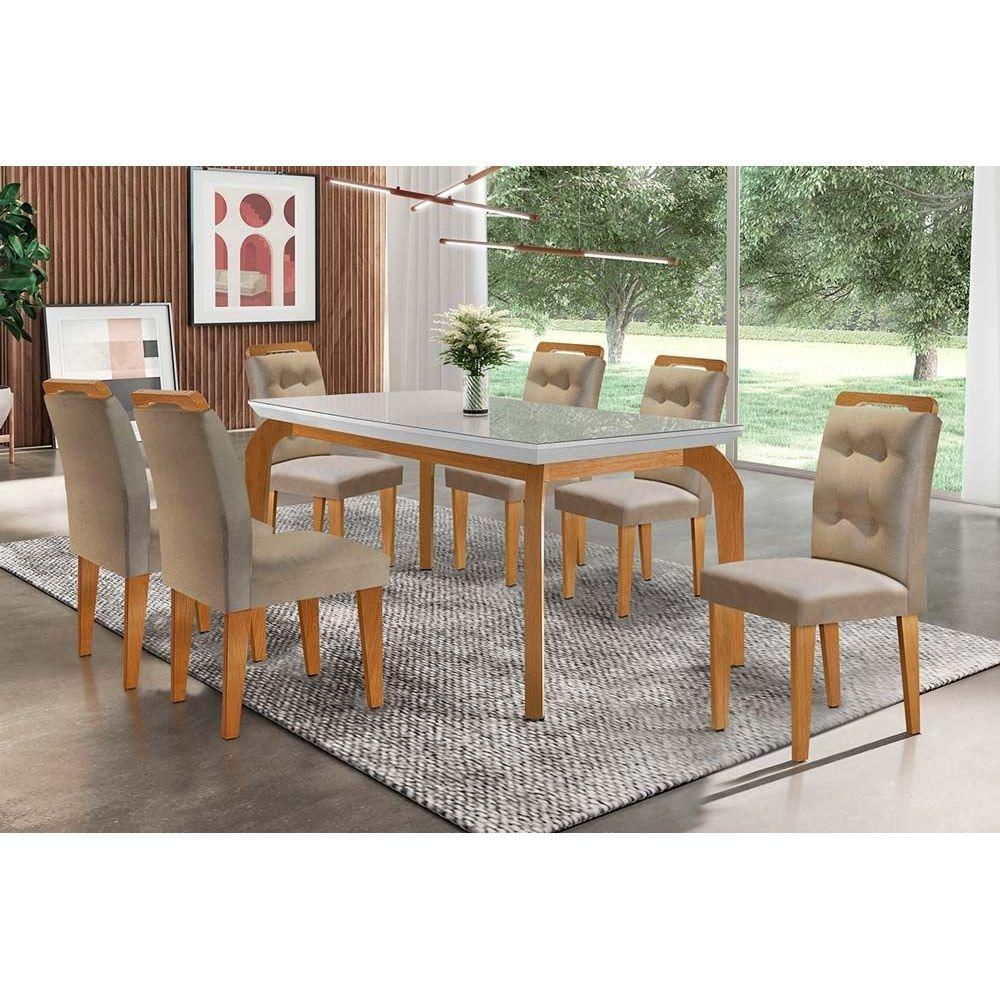 Mesa Cozinha Londrina + 6 Cad Imperatriz Capuccin Rufato