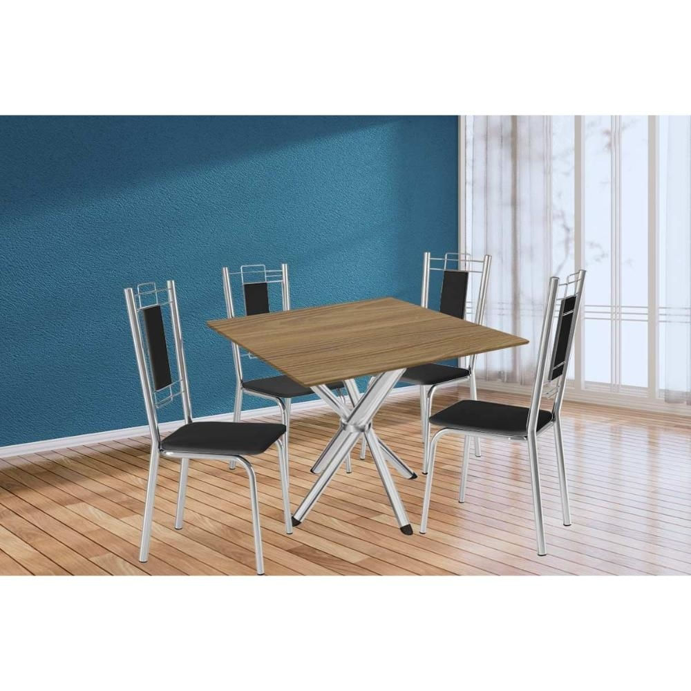 Mesa Sala Volga 90 + 4 Cad Florença Cromado Kappesberg
