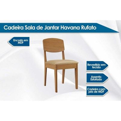Mesa Cozinha Pietá 120 + 4 Cad Havana Naturale/Bege Rufato
