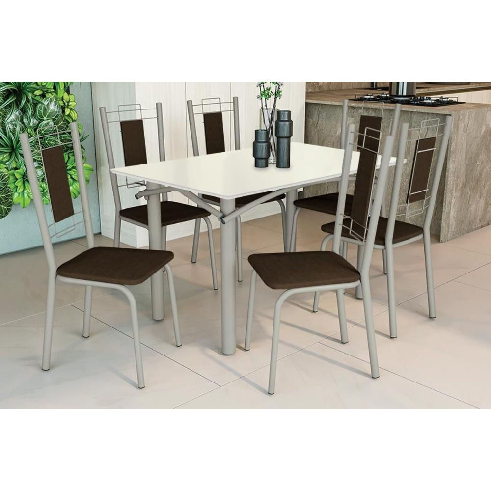 Mesa Sala Elba 120 + 6 Cad Florença Niquel/Mar Kappesberg