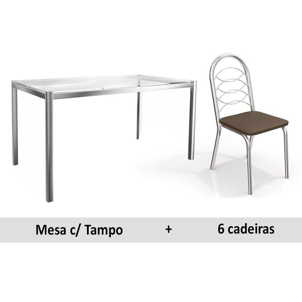 Mesa Cozinha Reno 150 + 6 Cad Holanda Cromado Kappesberg