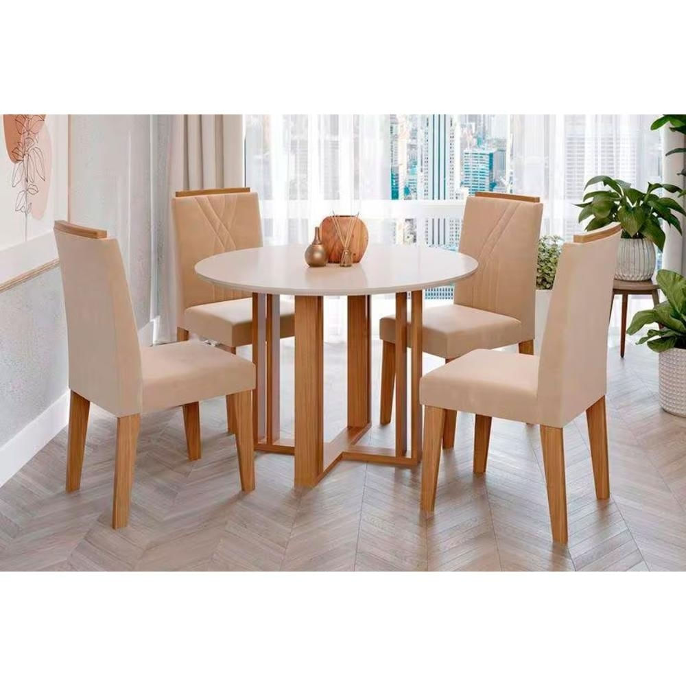 Mesa Sala Flora 109 + 4 Cad Nicole Cinamomo/Nude Cimol