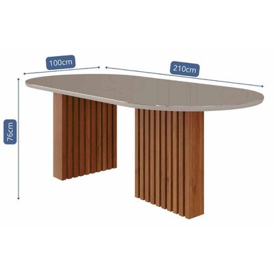 Mesa Sala Ester 210 + 6 Cad Juliana Cinamomo/Bege Cimol