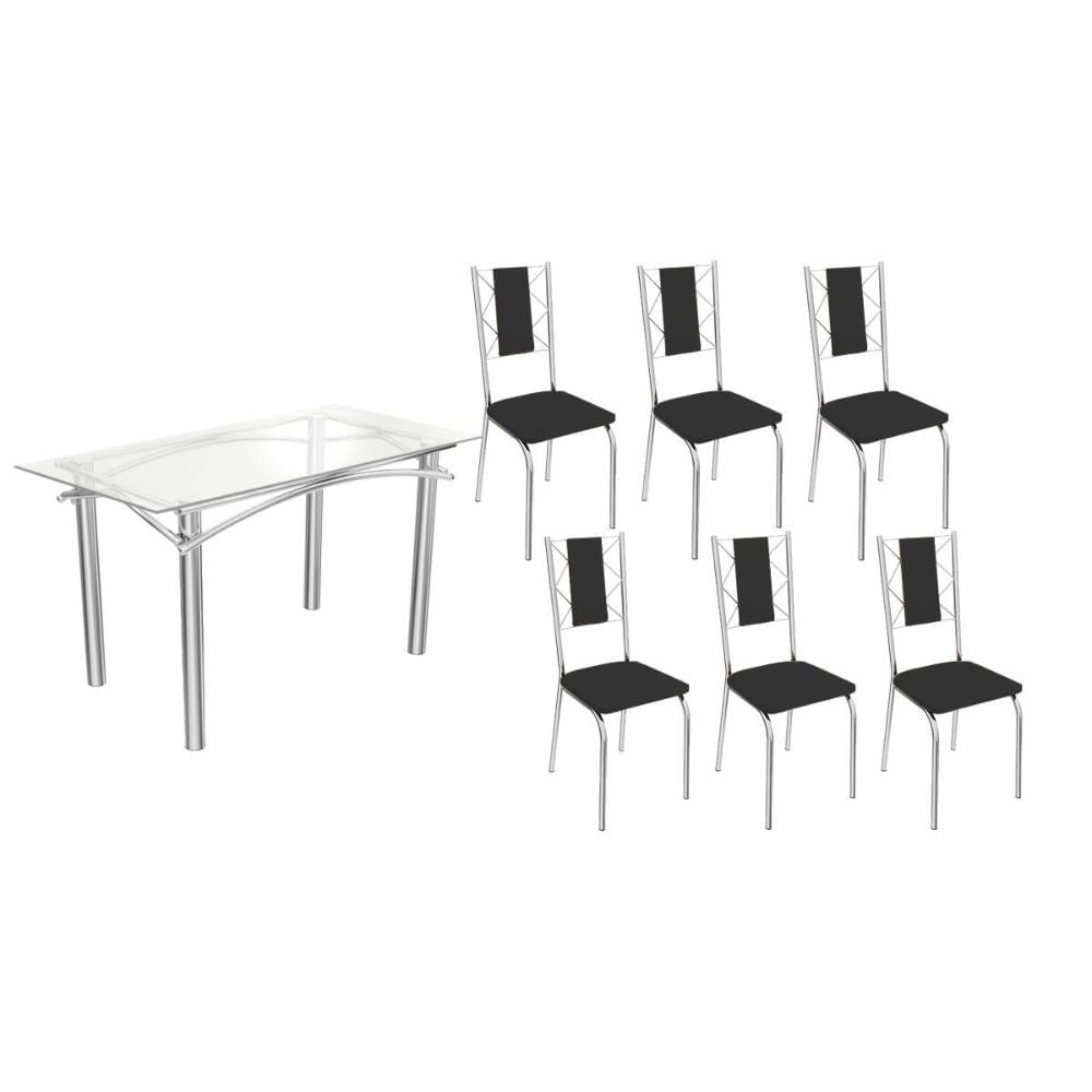 Mesa Sala Elba 150 + 6 Cad Lisboa Cromado Kappesberg