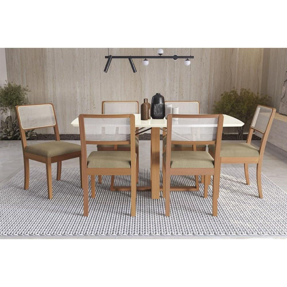 Mesa Sala Elma 170 + 6 Cad Lola Carvalho Kappesberg