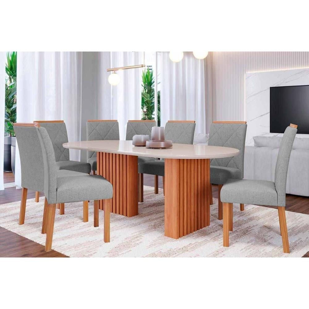 Mesa Sala Ester 210 + 8 Cad Fernanda Cinamomo Cimol
