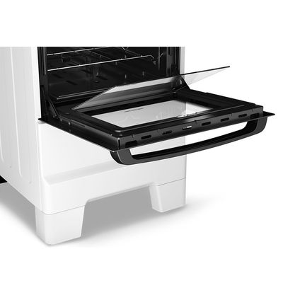 Fogão Ideal Super 4 Bocas com Mesa em Inox Esmaltec Branco / Bivolt