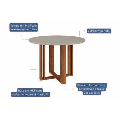Mesa Sala Flora 109 + 4 Cad Fernanda Cinamomo Cimol
