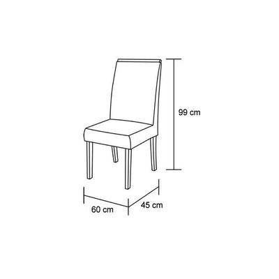 Mesa Sala Pietá 180 + 6 Cad Dafne Naturale/Creme Rufato