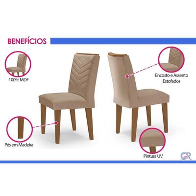 Mesa Cozinha Londrina 120 + 4 Cad Londrina Capuccino Rufato