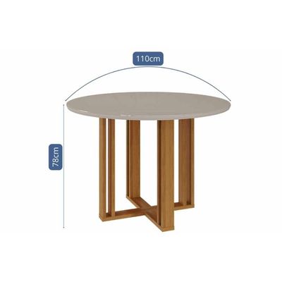 Mesa Cozinha Flora 109 + 4 Cad Juliana Cinamomo/Bege Cimol
