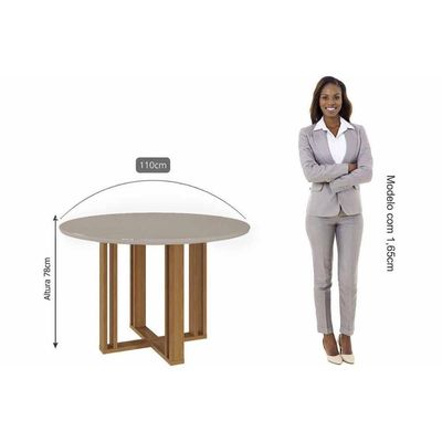 Mesa Cozinha Flora 109 + 4 Cad Juliana Cinamomo/Bege Cimol