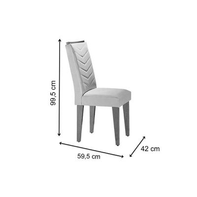 Mesa Cozinha Luna 120 + 4 Cad Londrina Capuccino Rufato