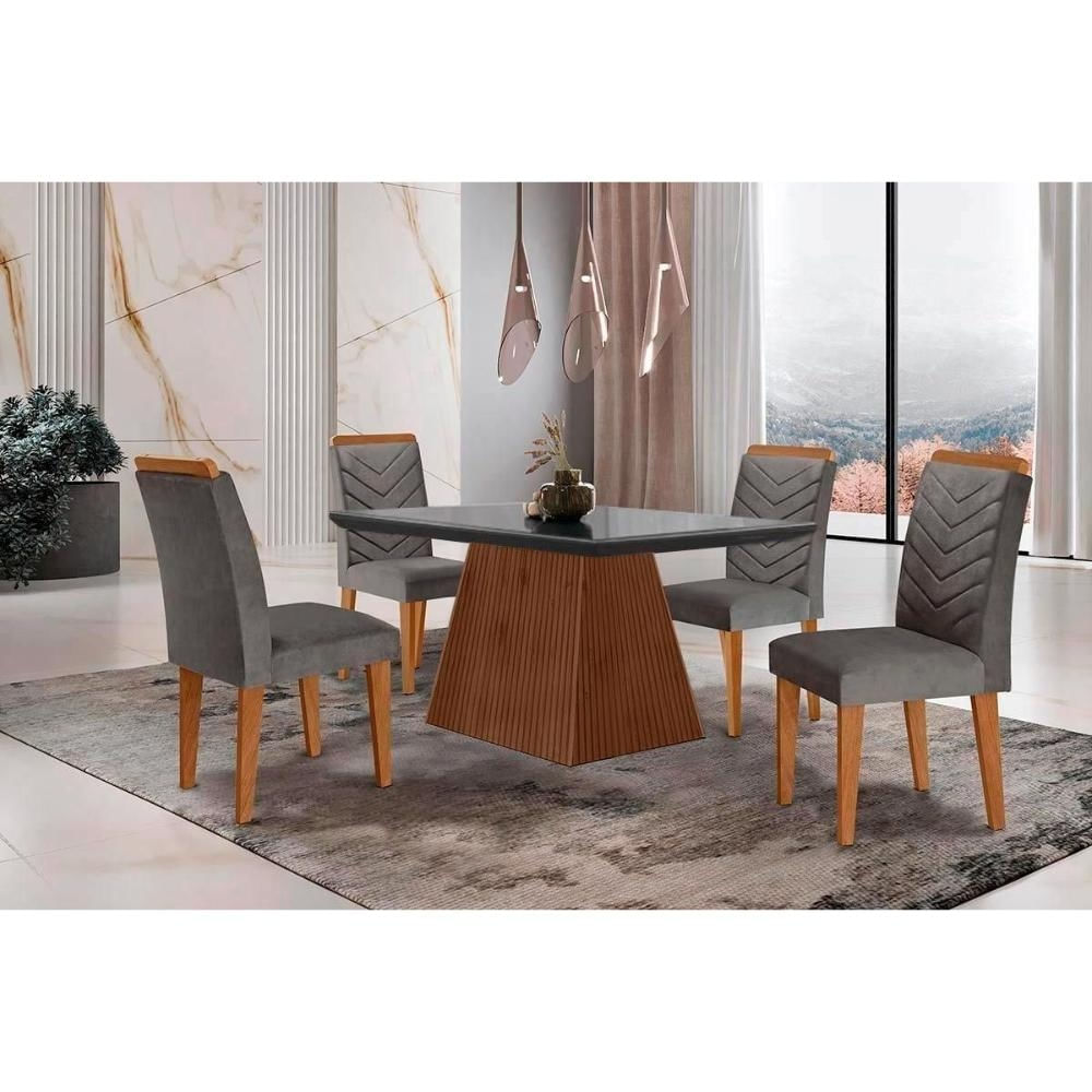 Mesa Sala Jantar Luna + 4 Cad Londrina Capuccino Rufato