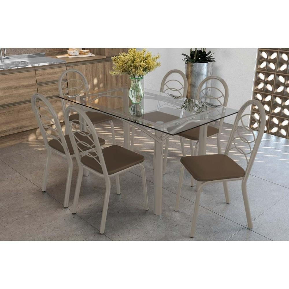 Mesa Sala Elba 150 + 6 Cad Holanda Niquel/Mar Kappesberg