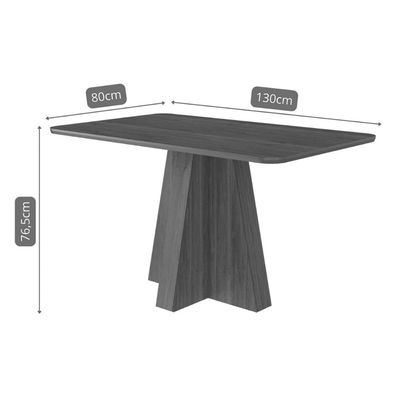 Mesa Cozinha Maitê 130 + 4 Cad Fernanda Cinamomo/Bege Cimol