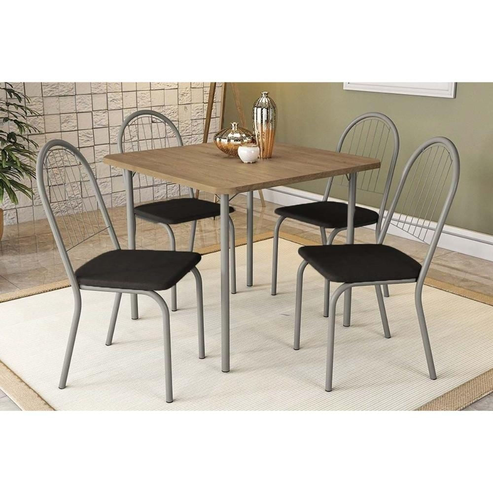 Mesa Cozinha Sena 90 + 4 Cad Noruega Cromado Kappesberg