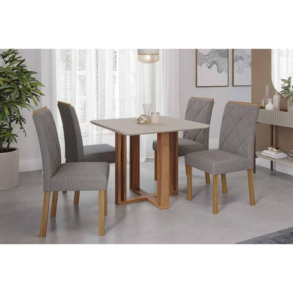 Mesa Cozinha Flora 95 + 4 Cad Fernanda Cinamomo Cimol