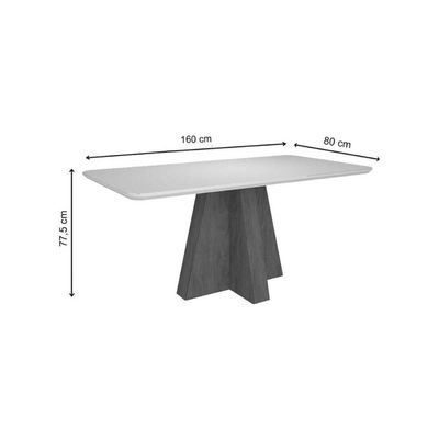 Mesa Sala Maitê 160 + 6 Cad Clarice Cinamomo/Bege Cimol