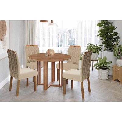 Mesa Sala Flora 109 + 4 Cad Paola Cinamomo/Bege Cimol