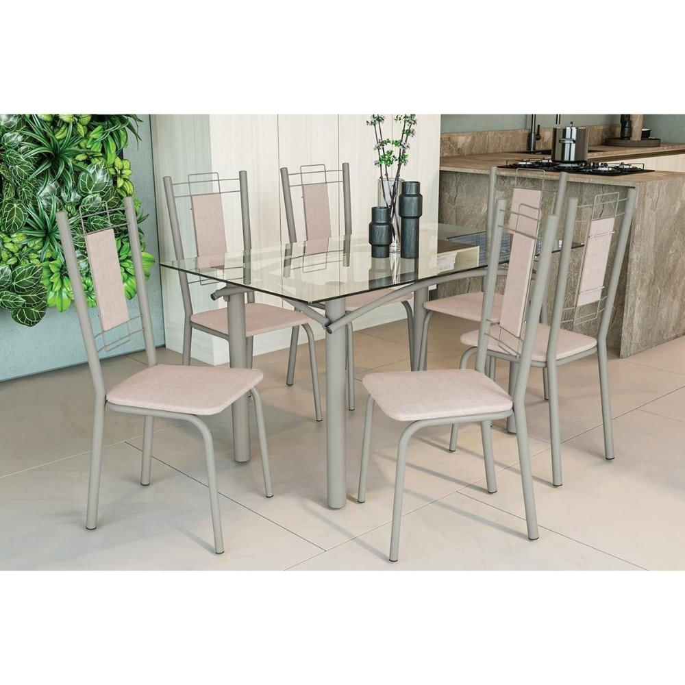 Mesa Sala Elba 150 + 6 Cad Florença Niquel Kappesberg