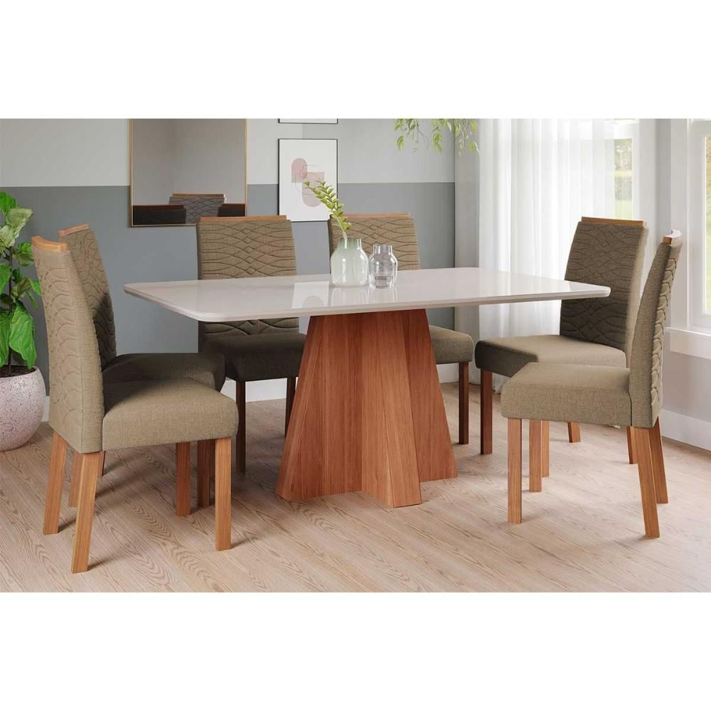 Mesa Sala Maitê 160 + 6 Cad Clarice Cinamomo Cimol