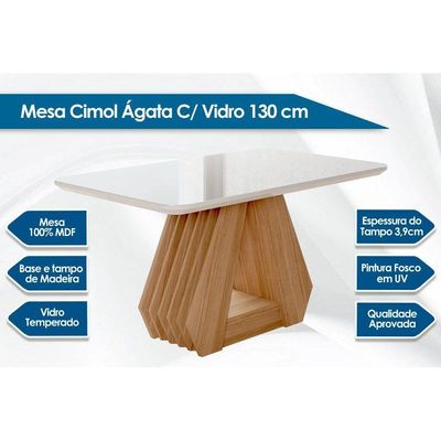 Mesa Sala Ágata 130 + 4 Cad Fernanda Madeirado Cimol