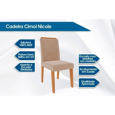 Mesa Cozinha Flora 95 + 4 Cad Nicole Nature/Bege Cimol